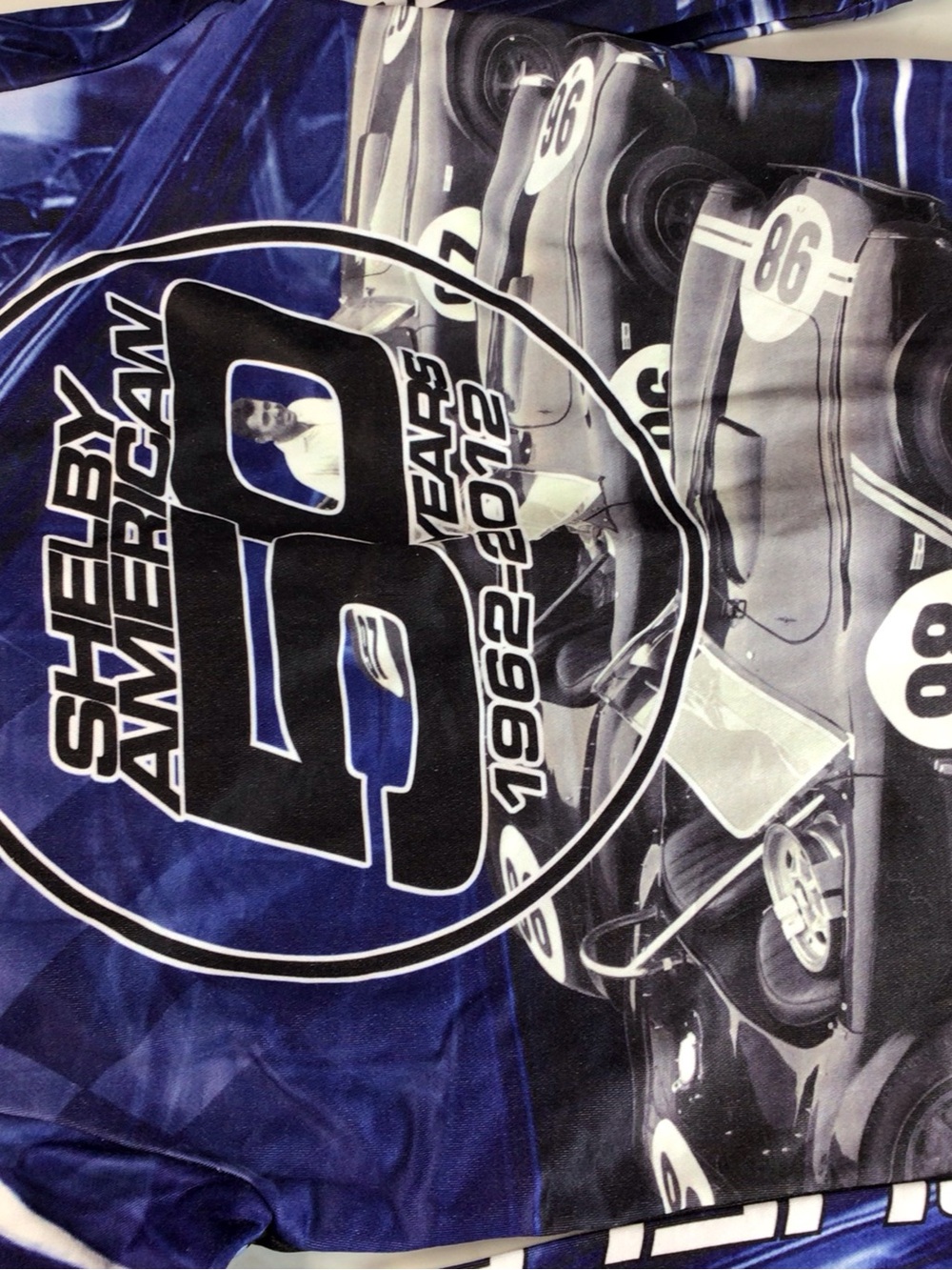 Selby Blue and White Shelby American 50 Years Graphic Hoodie